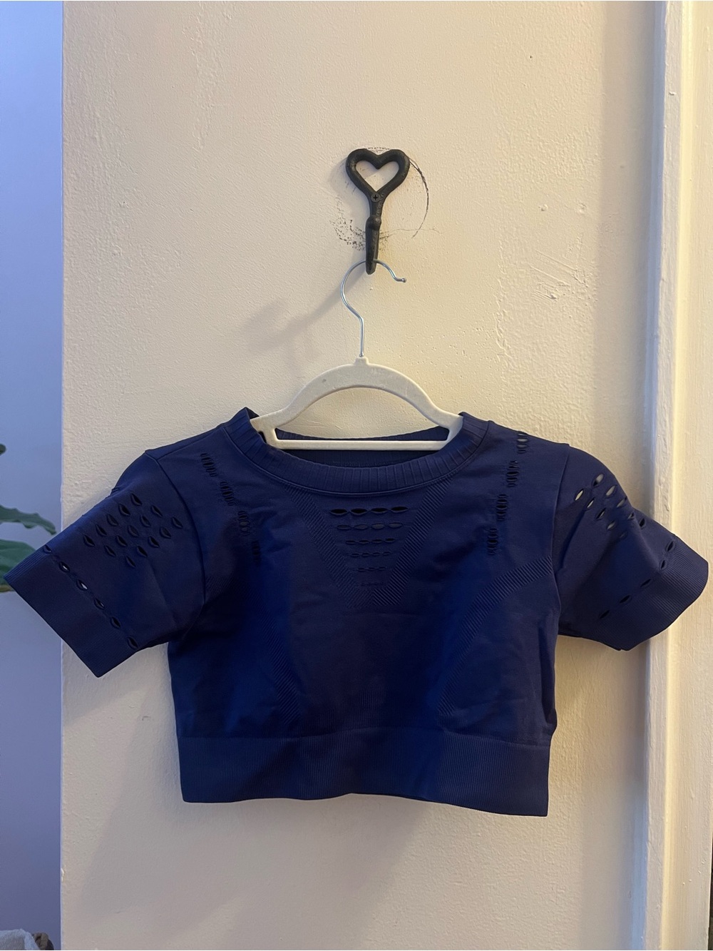IVY PARK Navy Short Sleeve Cropped Tee